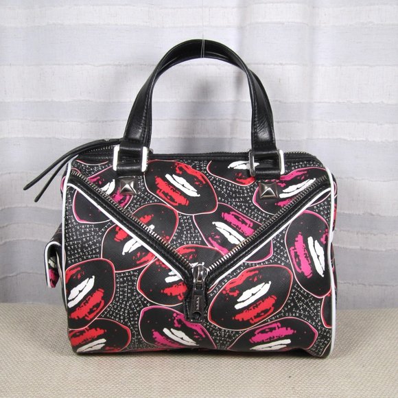 L.A.M.B. Worthington Satchel and Matching Wallet in Kiss Me Print with Dust Bag - Picture 2 of 16